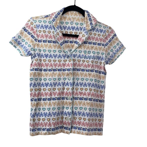 Lot (2): Roller Rabbit Pajama Tops Pj Sleep Monkey & Whale/lobster/hearts XXS - Picture 5 of 7